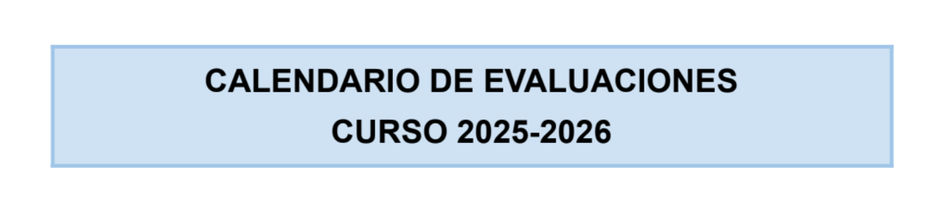 Calendario de evaluaciones 2025-2026